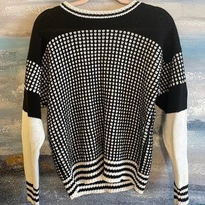 Vintage graphic black and white sweater